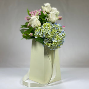 Cream FlowerBox Recyclable, Waterproof. Paper Vase - WildFlower Media